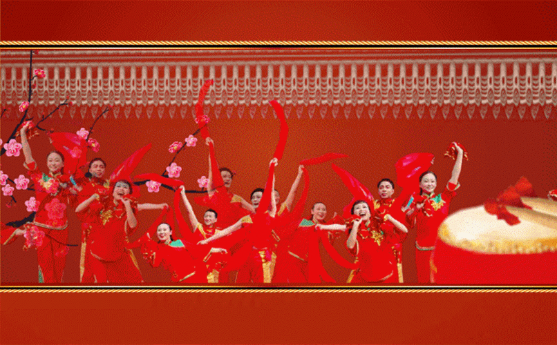 【gif-动图】—音画制作必备(红色喜庆背景) - 夕阳无限美 - 夕阳无限