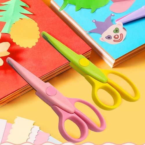 卡乐宝花边剪刀 幼儿园儿童手工剪纸小学生卡通女孩圆头女孩波浪