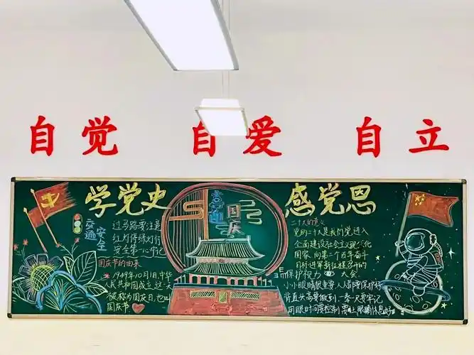 学党史庆国庆黑板报
