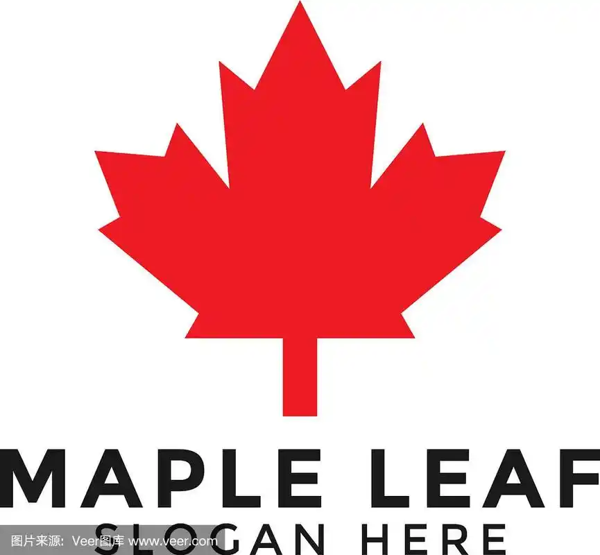 红色枫叶标志图标设计模板