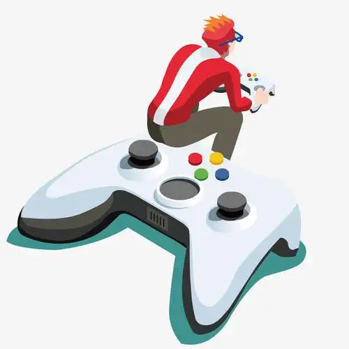 做在手柄上打游戏