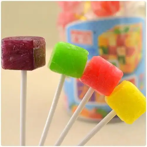 趣味创意网红水果味正方形棒棒糖礼物糖果送女友礼物喜糖硬糖桶装