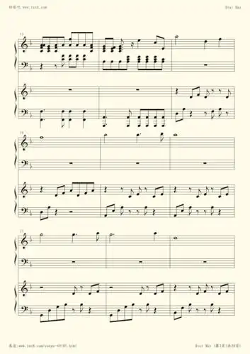 《star sky,钢琴谱》two step from hell(五线谱 钢琴曲 指法)-弹吧