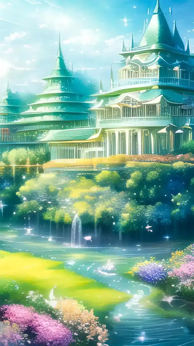 梦幻城堡.童话中的梦幻城堡#ai绘画 #手机壁纸 #治愈系风 - 抖音