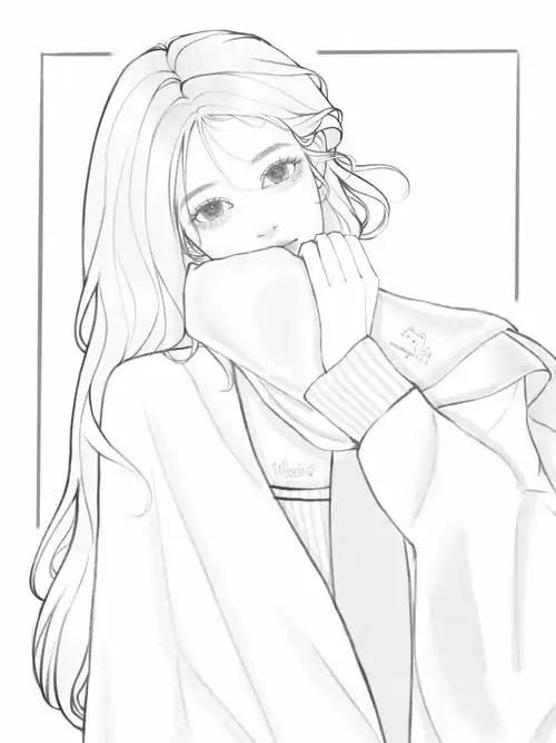 临摹 需艾特我本人#画画  #ipad画画  #线稿  #女生线稿  #少女线稿