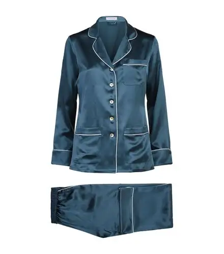 silk coco pyjamas in blue