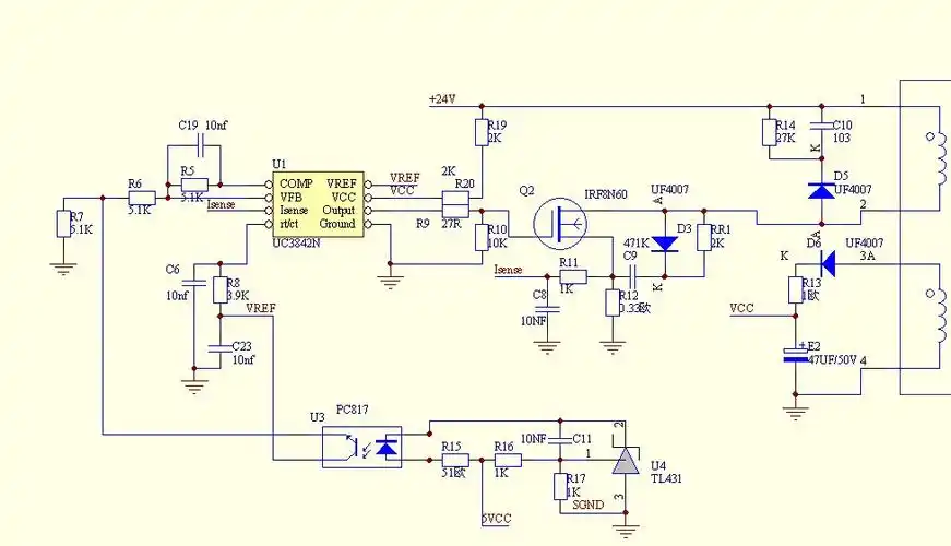 关于uc3842开关电源设计的问题
