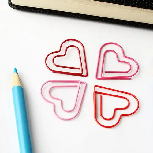 创意爱心金属造型异性回形针书签曲别针套装办公文具用品跨境货源