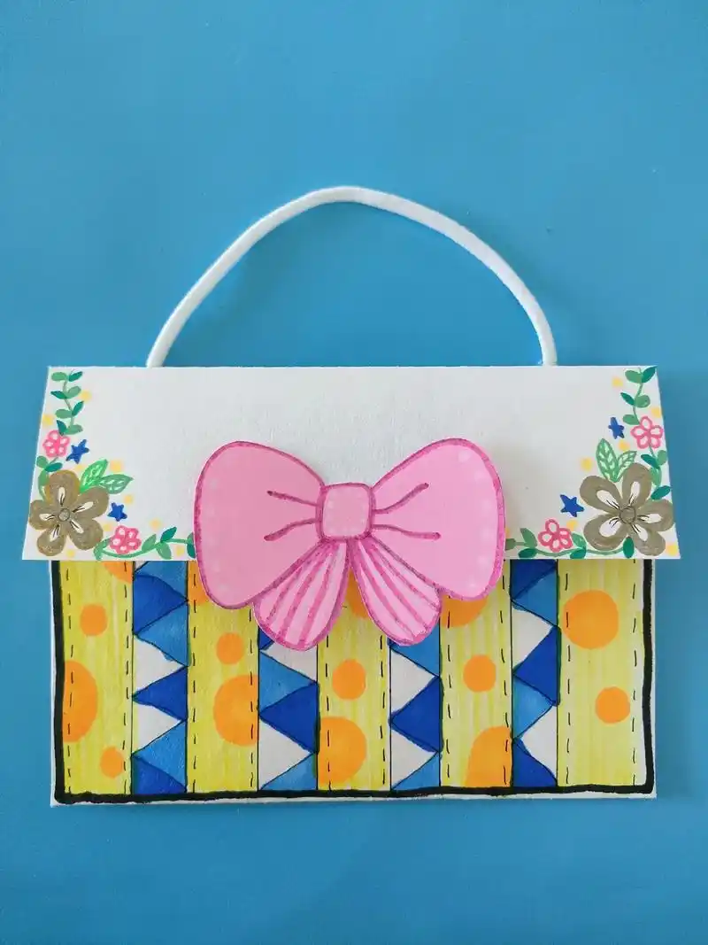 母亲节,亲手做一款漂亮的手提包送给妈妈吧!#亲子手工 #幼儿 - 抖音