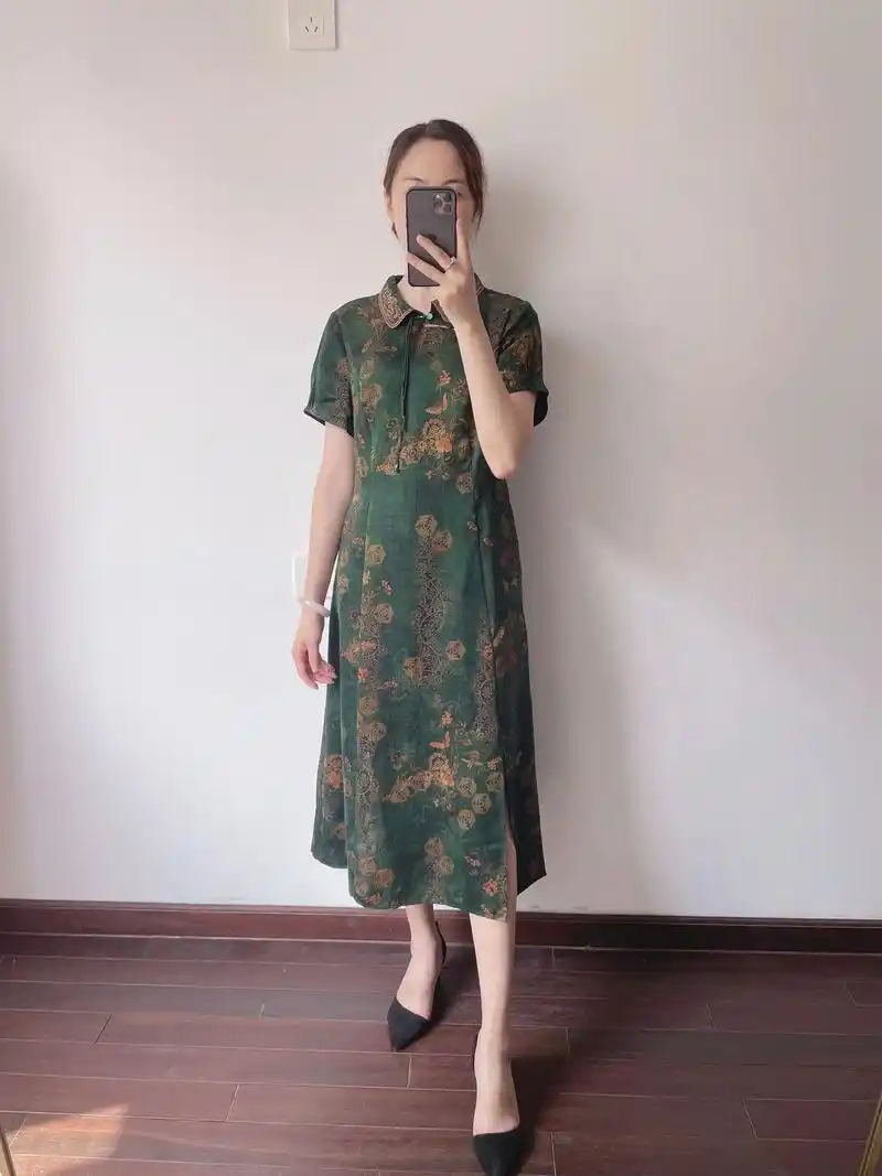 重磅40姆米真丝国风香云纱连衣裙.老顾客559包邮! 喜欢香 - 抖音