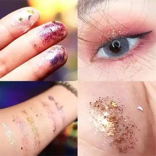 亮片拉丁舞碎片珠光身体专用舞台拉丁金色儿童眼影