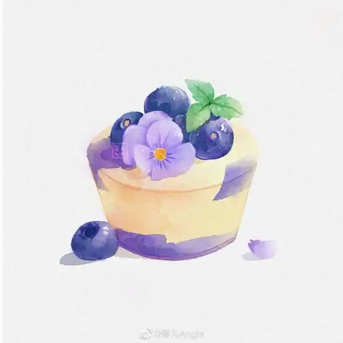 甜品水彩 | 作者:@蓉儿angla想要每天都有吃不胖的小甜品