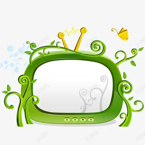 可爱小清新装饰海报装饰电视机高清素材ppt模板设计卡通装饰封面设计