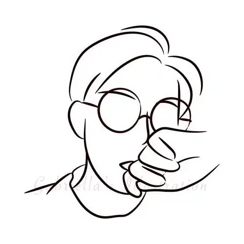 原创头像|线条风系列|戴眼镜的男孩