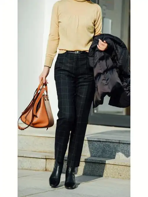 第一次分享格子裤搭配好了很不一样的美