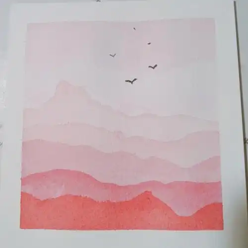 感觉没有很好用水彩纸:宝虹全棉浆32k300g中粗纹→步骤:76纸上平涂