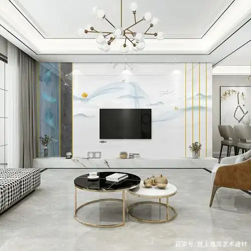 10款简约且与众不同的石材岩板电视背景墙设计