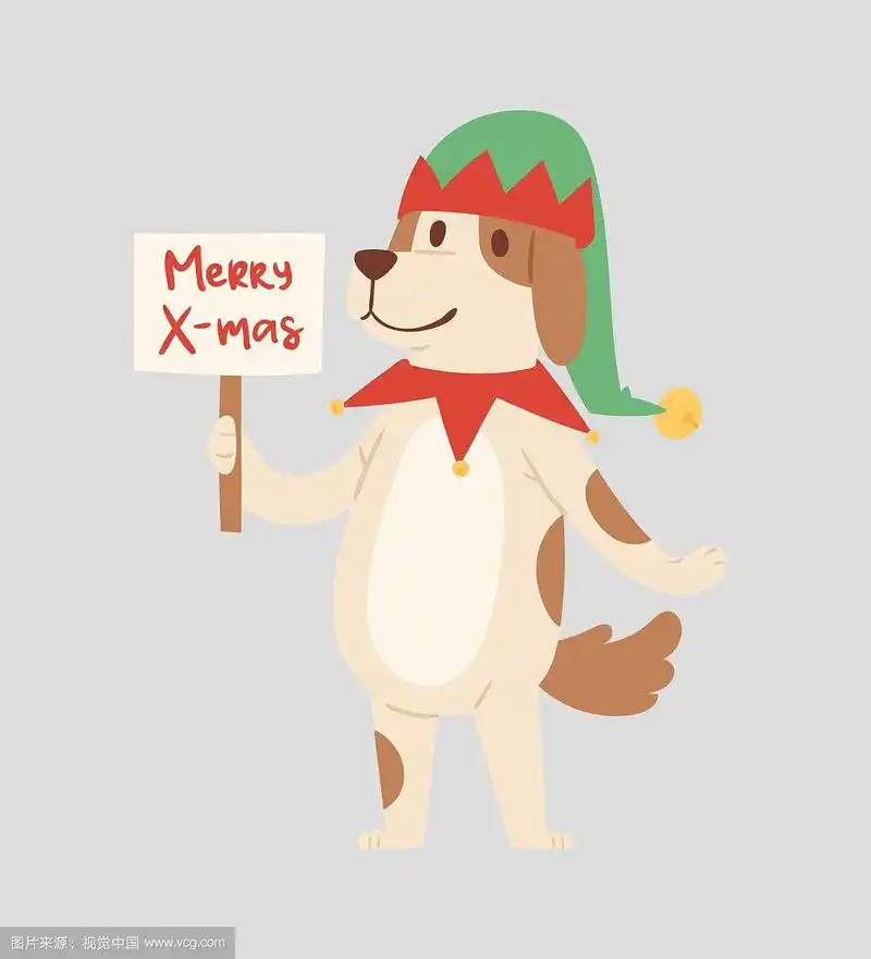 圣诞狗可爱的卡通小狗角色