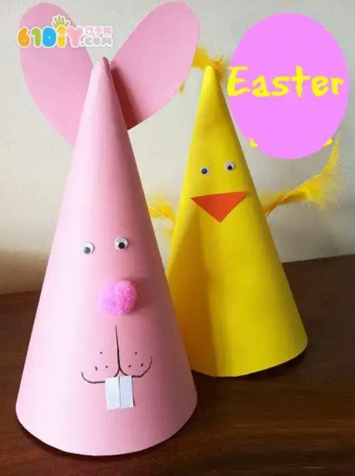 胶水,彩色纸,活动眼睛,羽毛,毛球 翅膀 兔子制作: 儿童手工纸盘帽子手