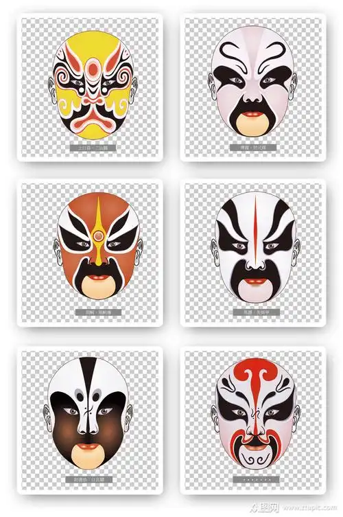 京剧戏曲脸谱素材元素