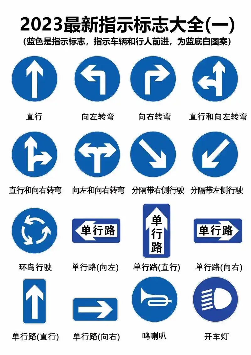 75个指示标志都在这了,正在学科目一的同 - 抖音