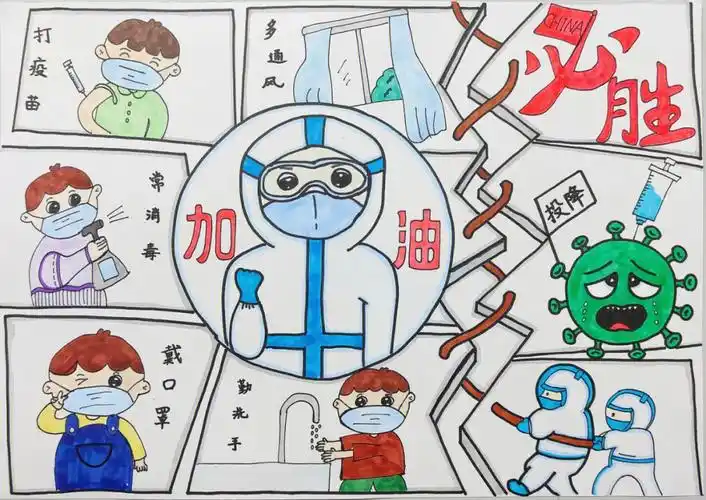 抗击疫情儿童画