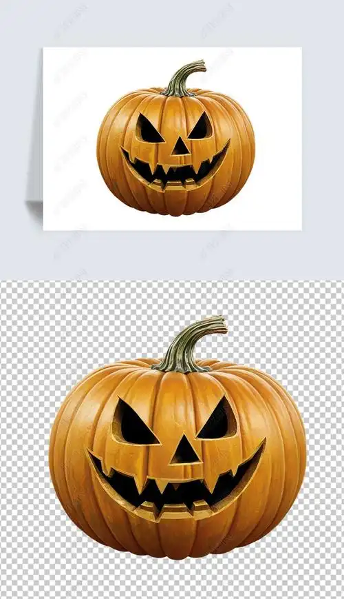 原创万圣节南瓜蔬菜海报免抠png透明图片素材-版权可商用