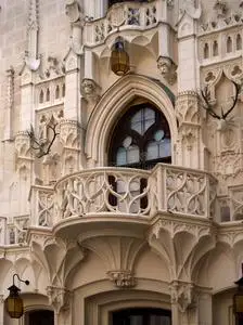 捷克温莎hluboka城堡阳台照片