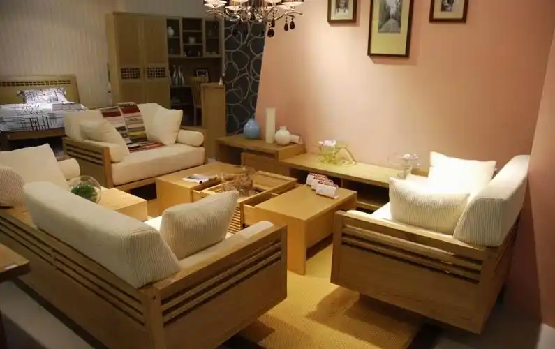 客厅水曲柳实木家具效果图 - 维客网装修效果图