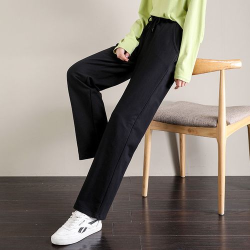 女士春秋针织裤子宽松纯棉长裤休闲裤