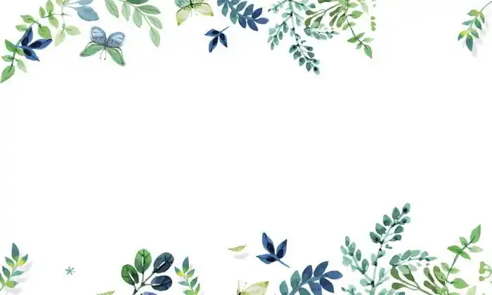 绿色水彩叶子ppt背景图片