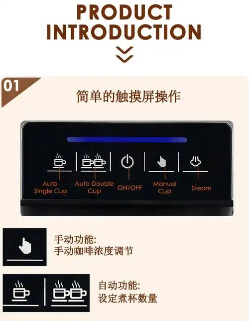 跨境热销意式蒸汽式咖啡机 半自动触屏咖啡机 拉花打奶泡咖啡机