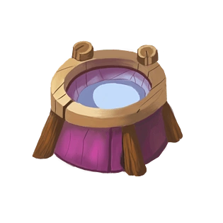 手绘彩色卡通水井png素材