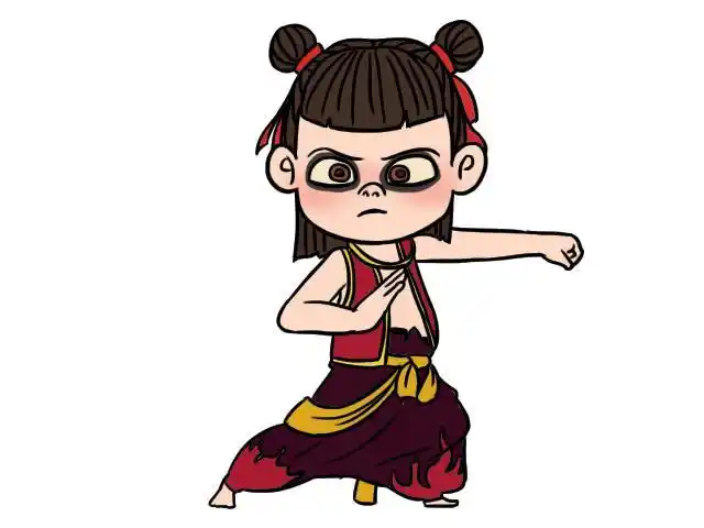 哪吒踢毽子简笔画