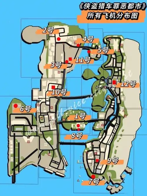 《侠盗猎车罪恶都市》飞机分布图