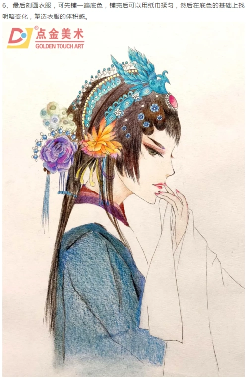 点金美术公益宅学计划丨素描班级创作分享《国粹艺术—京剧人物画》