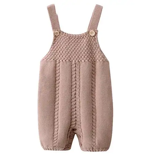 ins婴儿背带裤全棉线宝宝针织衫秋冬毛线长裤裤子