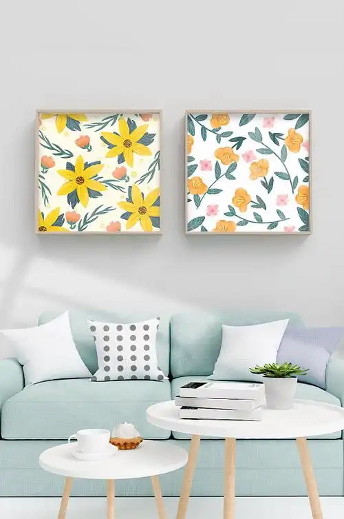 现代简约花卉小清新装饰画