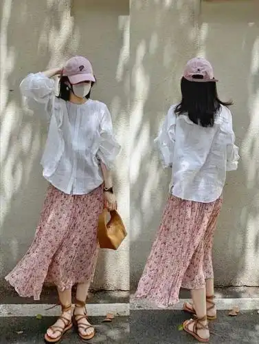 碎花半身裙怎么搭配上衣好看