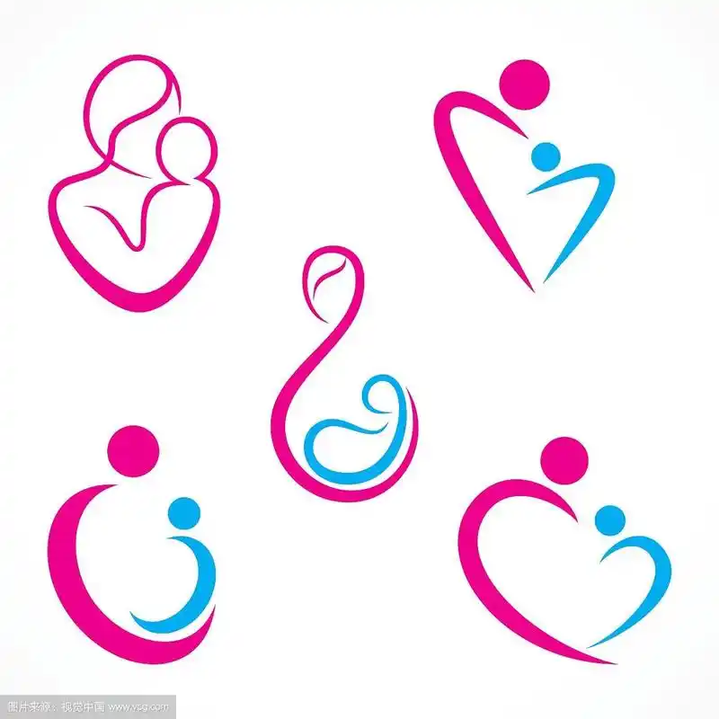 创意母婴图标设计概念向量