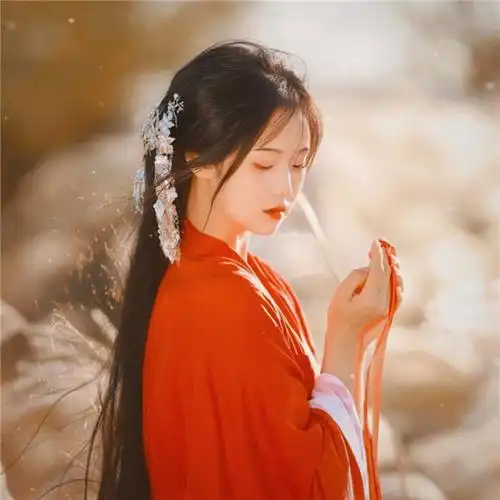 古风头像女红色系