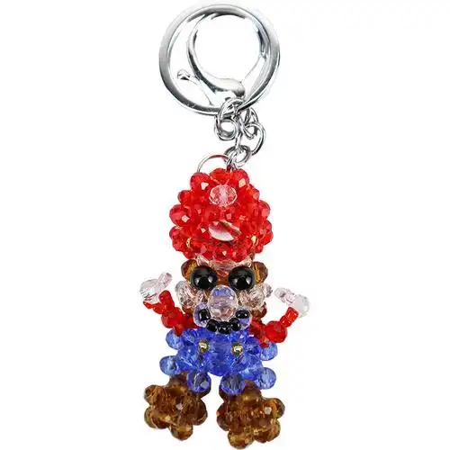 水晶串珠成品钥匙挂件超级玛丽小玩玩具马里奥兄弟其他diy饰品配件