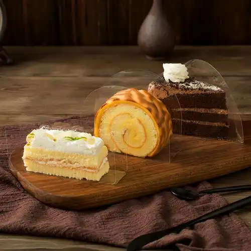 8寸切块三角长方形西点卷盒底托包装 蛋糕围边透明 切件慕斯垫片