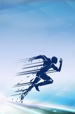 蓝色简约创意大气奔跑吧青春励志背景素材