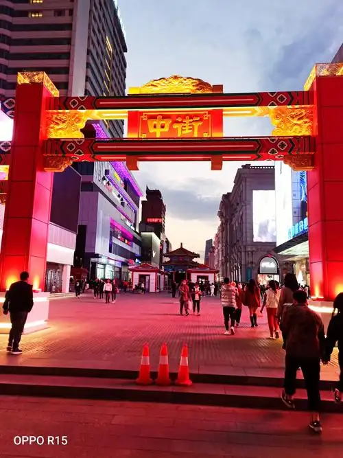 2020年10月9日夜暮下的沈阳中街.(商业街)