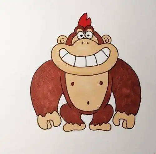 带颜色大猩猩简笔画教程简单好看大猩猩怎么画