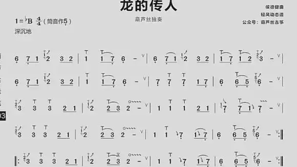 葫芦丝动态曲谱-《龙的传人》-音乐视频-搜狐视频