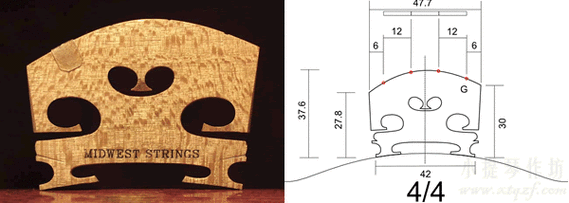 小提琴琴码的安装位置及琴弦的安装方法