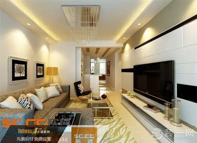 鞍山现代简约婚房案例欣赏三室二厅一卫装修效果图-实创装饰边亚军