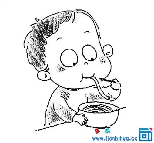 简笔画吃饭简笔画吃饭的小朋友